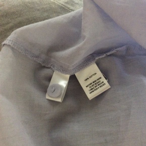 Pale blue ruffled blouse by Ann Taylor LOFT, size L - Picture 10 of 10